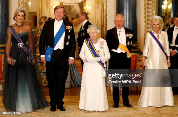 Queen Maxima of The Netherlands, King Willem-Alexander of The Netherlands, Queen Elizabeth, Prince Charles, Prince of Wales and Camilla, Duchess of...