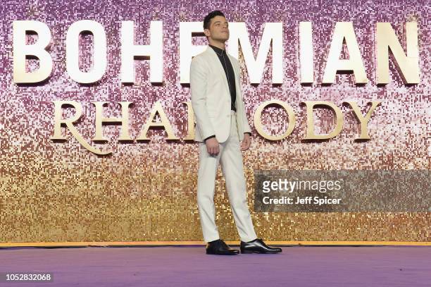 Rami Malek attends the World Premiere of 'Bohemian Rhapsody' at SSE Arena Wembley on October 23, 2018 in London, England.