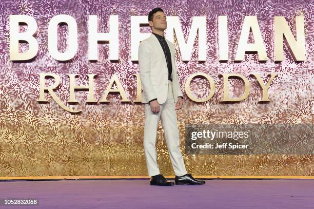 Rami Malek attends the World Premiere of 'Bohemian Rhapsody' at SSE Arena Wembley on October 23, 2018 in London, England.