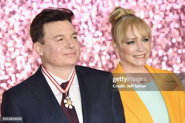 Mike Myers and Kelly Tisdale attend the World Premiere of 'Bohemian Rhapsody' at SSE Arena Wembley on October 23, 2018 in London, England.