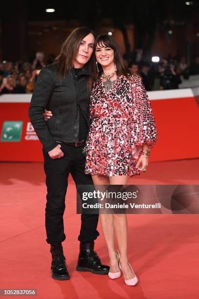 Manuel Agnelli and Asia Argento walk the red carpet ahead of the "Noi Siamo Afterhours" screening during the 13th Rome Film Fest at Auditorium Parco...