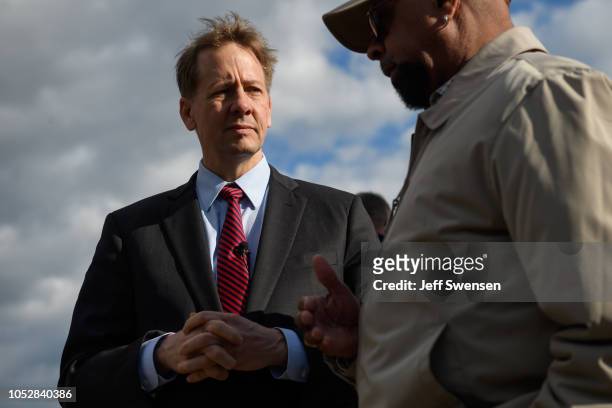 Former Ohio Attorney General and Democratic Gubernatorial Candidate Richard Cordray holds a press conference with labor leaders from the UAW and USW...