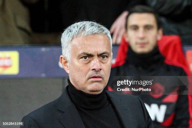 Manchester United coach Jose Mourinho during the Uefa Champions League Group Stage football match n.3 MANCHESTER UNITED - JUVENTUS on at the Old...