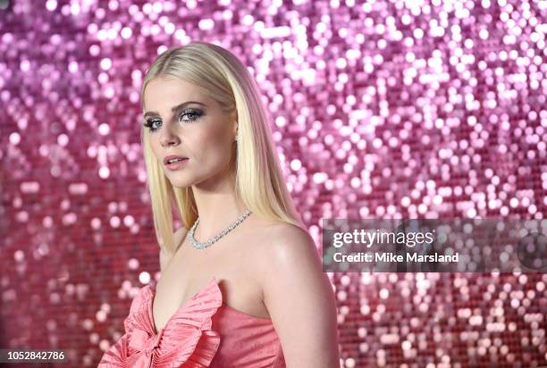 Lucy Boynton attends the World Premiere of 'Bohemian Rhapsody' at The SSE Arena, Wembley on October 23, 2018 in London, England.