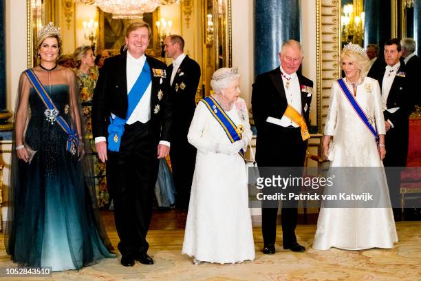 Queen Maxima of The Netherlands, King Willem-Alexander of The Netherlands, Queen Elizabeth II, Prince Charles, Prince of Wales and Camilla, Duchess...