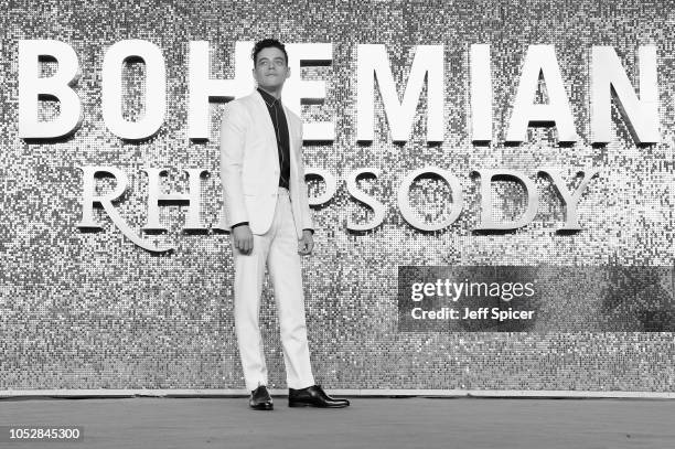 Rami Malek attends the World Premiere of 'Bohemian Rhapsody' at SSE Arena Wembley on October 23, 2018 in London, England.