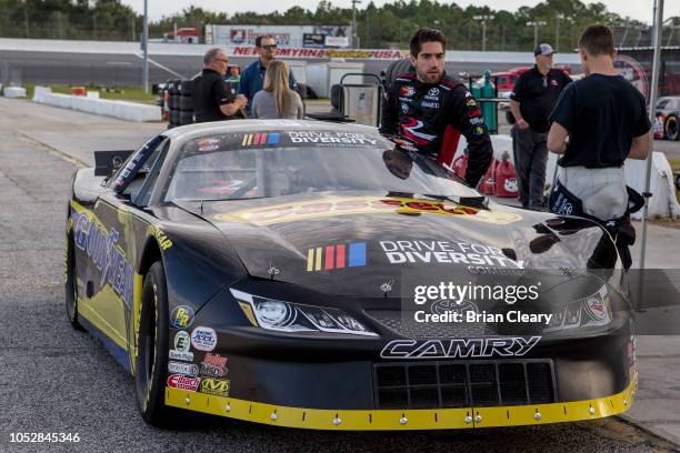 Ruben Garcia, Jr., Mexico City, Mexico, NASCAR Drive for Diversity Combine at New Smyrna Speedway on October 23, 2018 in New Smyrna Beach, Florida.