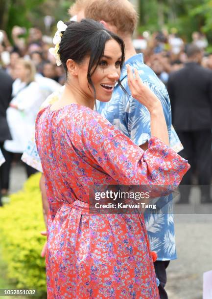 Meghan, Duchess of Sussex visits the University of the South Pacific campus, marking the universityÕs 50th anniversary on October 24, 2018 in Suva,...