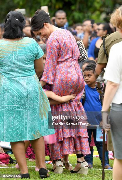 Meghan, Duchess of Sussex visits the University of the South Pacific campus, marking the universityÕs 50th anniversary on October 24, 2018 in Suva,...