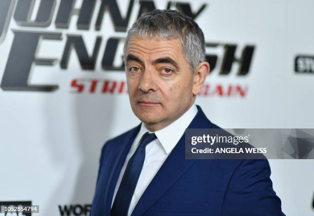 British actor/comedian Rowan Atkinson arrives for the special screening of "Johnny English Strikes Again" at AMC Lincoln Square in New York on...