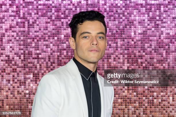Rami Malek attends the World Premiere of 'Bohemian Rhapsody' at the SSE Arena Wembley in London. October 23, 2018 in London, United Kingdom.