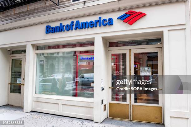 Bank of America bank branch in the SoHo neighbourhood of New York City.