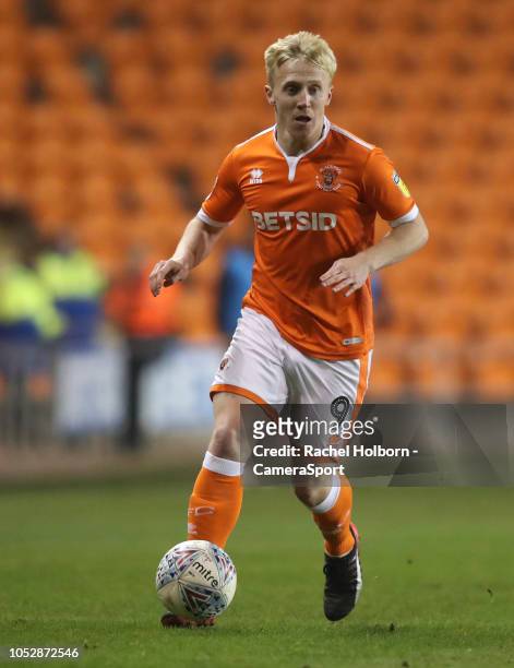 Blackpool's Mark Cullen during the Sky Bet League One match between Blackpool and Scunthorpe United at Bloomfield Road on October 23, 2018 in...
