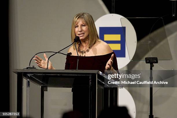 Barbra Streisand during Human Rights Campaign Honors Barbra Streisand - Show and Audience at Century Plaza Hotel in Los Angeles, California, United...