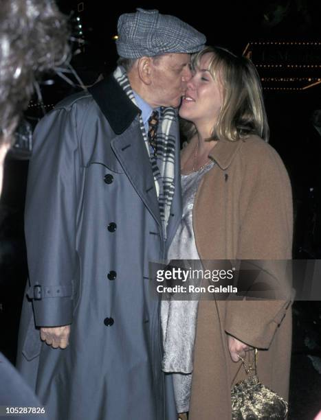 Tony Randall and wife Heather Harlan during Opening Night of "Barrymore" at Music Box Theater in New York City, New York, United States.