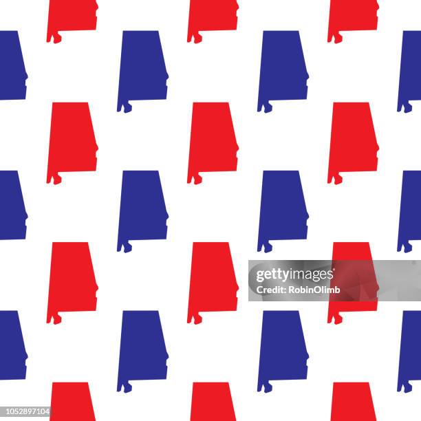 blue and red alabama seamless pattern - election background stock illustrations