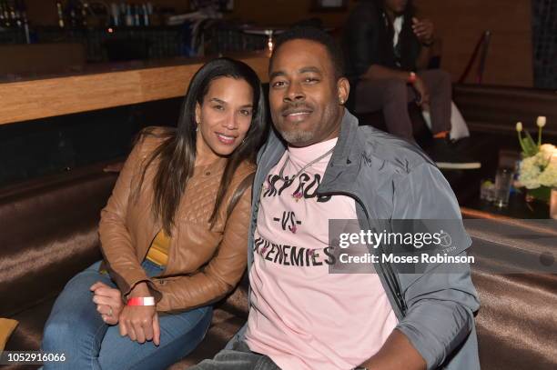 Kelly Davis-Rucker and husband actor Lamman Rucker attend Ready to Love Premiere Watch Party at Suite Lounge on October 23, 2018 in Atlanta, Georgia.