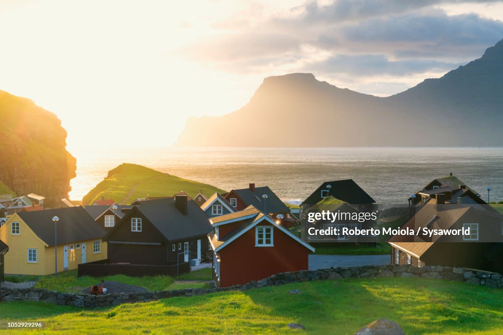 Traditional village of Gjogv, Faroe Islands