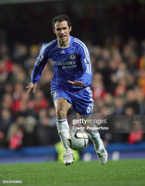 Ricardo Carvalho of Chelsea in action during the Carling Cup Quarter Final match between Chelsea and Liverpool at Stamford Bridge in London, England...