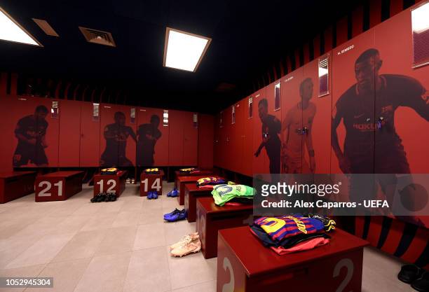 General inside the FC Barcelona dressing room prior to the Group B match of the UEFA Champions League between FC Barcelona and FC Internazionale at...