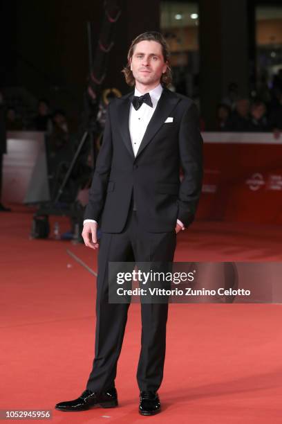 Sverrir Gudnason walks the red carpet ahead of the "The Girl In The Spider's Web" screening during the 13th Rome Film Fest at Auditorium Parco Della...