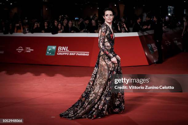 Claire Foy walks the red carpet ahead of the 'The Girl In The Spider's Web' screening during the 13th Rome Film Fest at Auditorium Parco Della Musica...