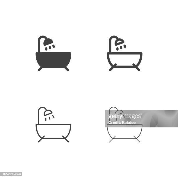 bad icons - multi serie - taking a bath stock-grafiken, -clipart, -cartoons und -symbole