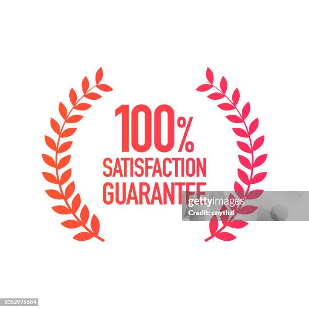 satisfaction guarantee badge - 100 satisfaction stock illustrations