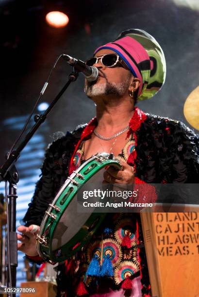 Carlinhos Brown from Tribalistas performs in concert at La Riviera on October 24, 2018 in Madrid, Spain.