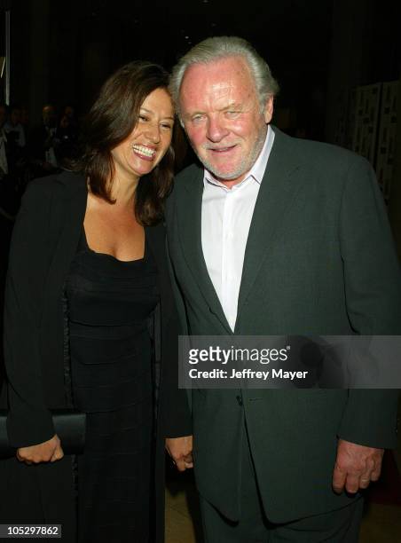 Anthony Hopkins and wife Stella Hopkins during 2003 Hollywood Awards Gala Ceremony - Arrivals at Beverly Hilton Hotel in Beverly Hills, California,...