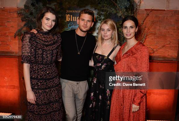 Margaret Clunie, Jeremy Irvine, Nell Hudson and Heida Reed attend the unveiling of Johnnie Walker Blue Label Ghost and Rare Port Ellen at The Welsh...