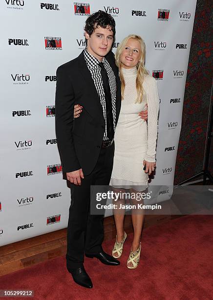 Actor Benjamin Walker and Mamie Gummer attend the "Bloody Bloody Jackson" opening night after party at Brasserie 8 1/2 on October 13, 2010 in New...