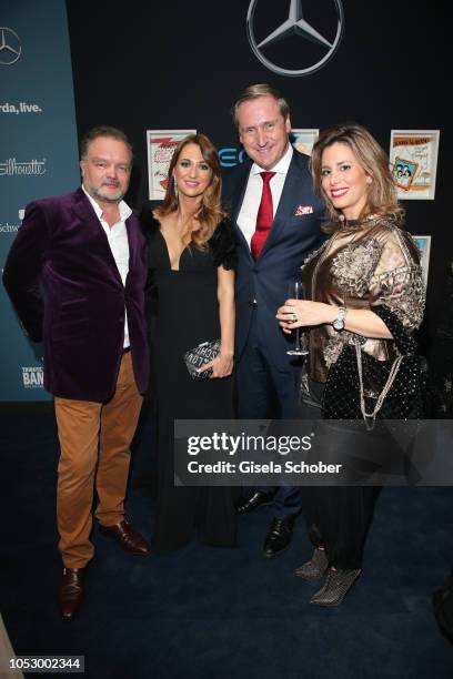 Prince Alexander zu Schaumburg-Lippe and his girlfriend Mahkameh Navabi and Christian von Boetticher and Madeline Willers during the Tribute to Bambi...