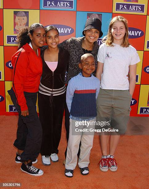 Victoria Rowell, friends Bethel, Giddy, son Jasper and daughter Maya