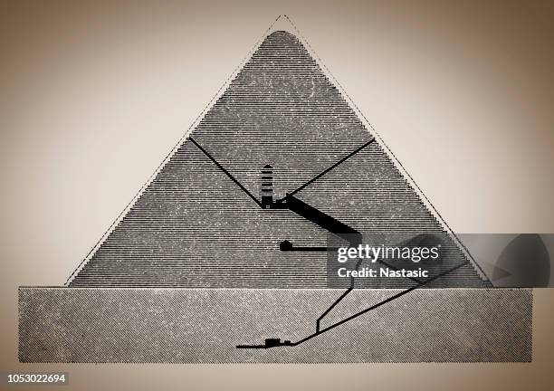 cheops-pyramide-abschnitt - cheopspyramide stock-grafiken, -clipart, -cartoons und -symbole