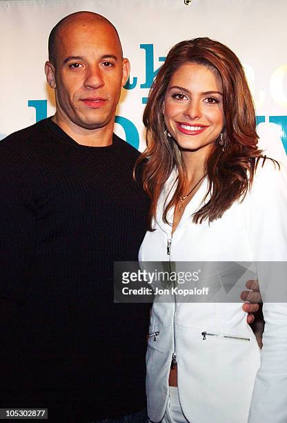 Vin Diesel and Maria Menounos during Maria Menounos' Take Action Hollywood Presents The Documentary "Paper Clips" at Paramount Studios in Hollywood,...