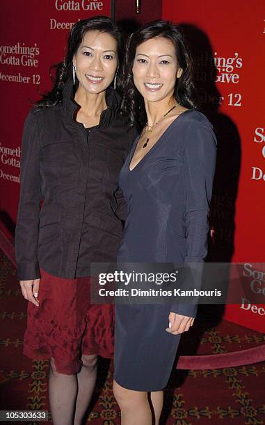 Ada Tai and Arlene Tai during "Something's Gotta Give" - New York Premiere - Inside Arrivals at Ziegfeld Theater in New York City, New York, United...