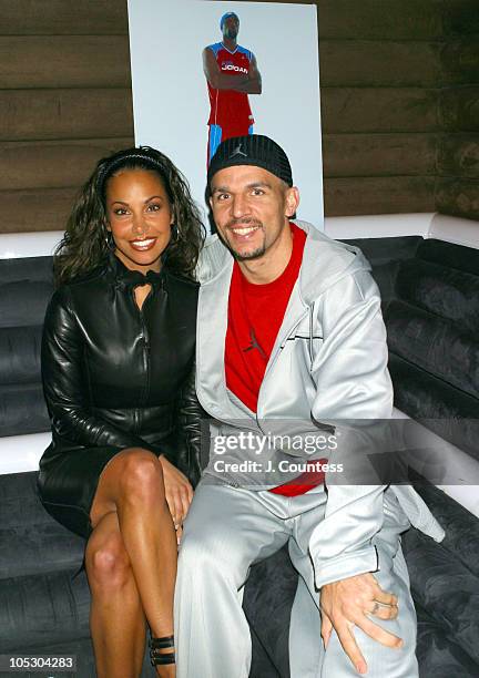 Joumana Kidd and Jason Kidd during Jordan Spring/Summer 2004 Collection Show and Party at Cielo in New York City, New York, United States.