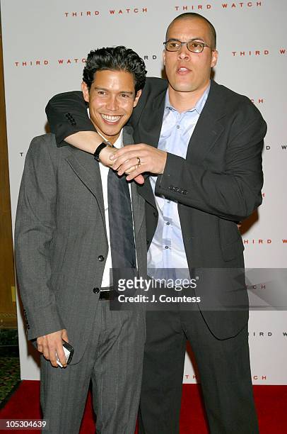 Anthony Ruivivar and Coby Bell during Third Watch 100th Episode Celebration - Arrivals at Capriani in New York City, NY, United States.