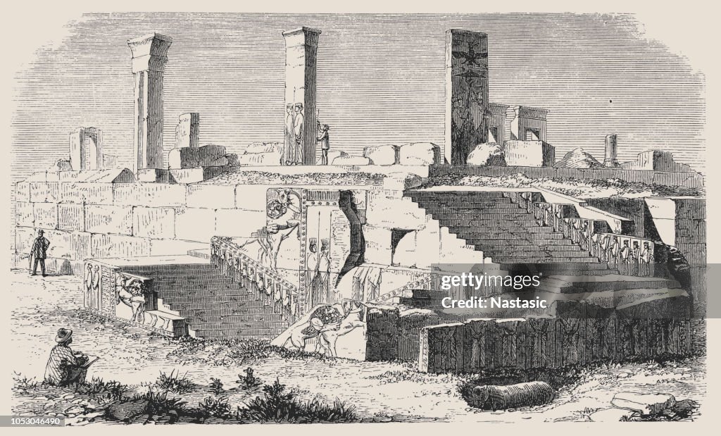Ruins of the Palace of Xerxes in Persepolis, Iran