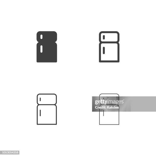 refrigerator icons - multi series - ice machine stock illustrations