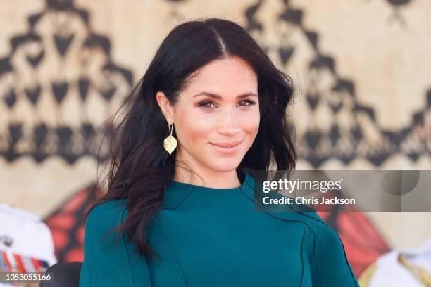 Prince Harry, Duke of Sussex and Meghan, Duchess of Sussex attend the Unveiling of the Labalaba Statue on October 25, 2018 in Nadi, Fiji. The Duke...