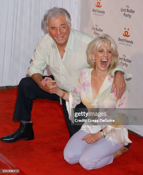 Peter Falk and wife Shera Danese during 2004 Annual Lint Roller Party at Hollywood Athletic Club in Hollywood, California, United States.