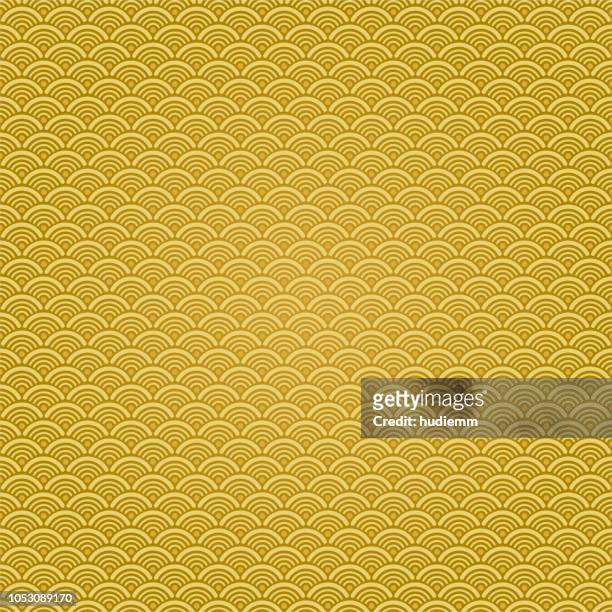 vector chinese traditional wave pattern background - gold background stock illustrations