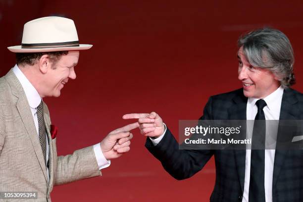 John C. Reilly and Steve Coogan walk the red carpet ahead of the "Stan & Ollie" screening during the 13th Rome Film Fest at Auditorium Parco Della...