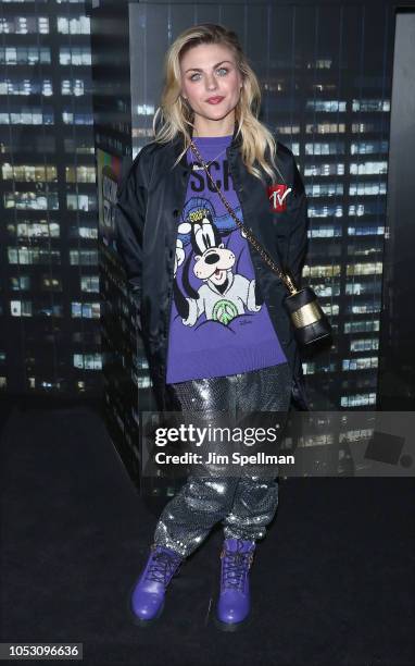 Frances Bean Cobain attends the Moschino x H&M show at Pier 36 on October 24, 2018 in New York City.