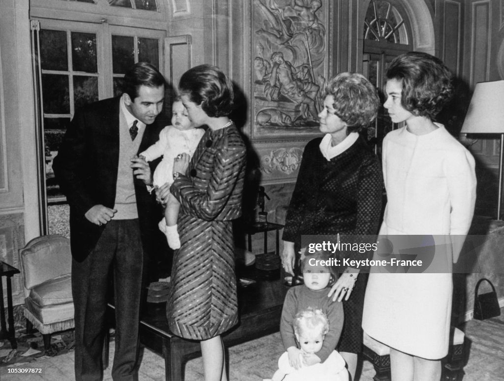 La famille royale de Grèce en exil en Italie