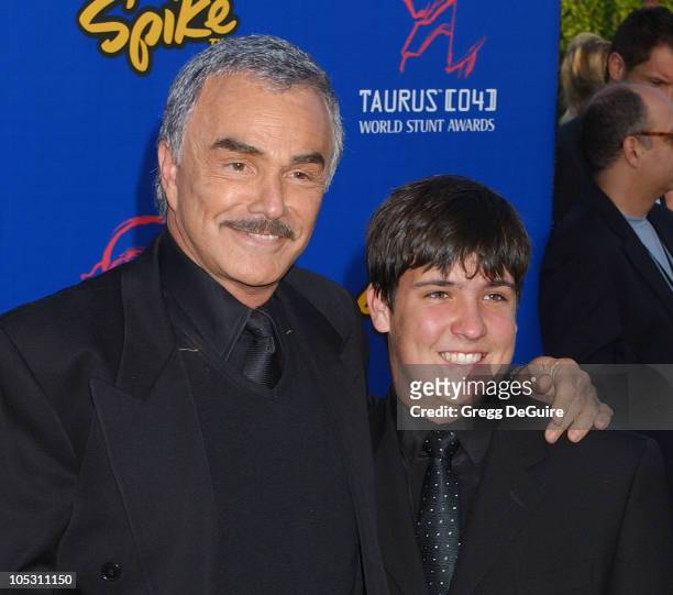 Burt Reynolds and son Quinton during 4th Annual Taurus World Stunt Awards - Arrivals at Paramount Studios in Los Angeles, California, United States.