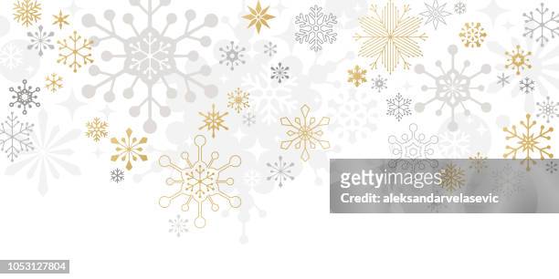 modern graphic snowflake holiday, christmas background - panoramic stock illustrations