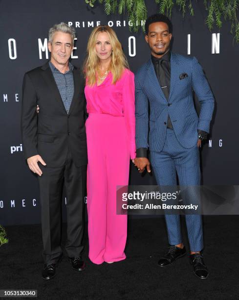 Actors Dermot Mulroney, Julia Roberts and Stephan James attend the premiere of Amazon Studios' "Homecoming" at Regency Bruin Theatre on October 24,...